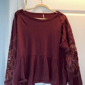 Maroon Free people shirt